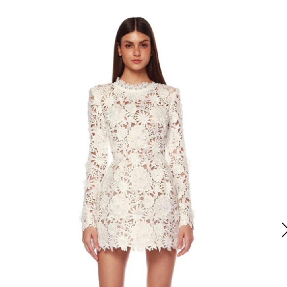 Bronx and Banco White Lace Mini Dress - Picture 1 of 7
